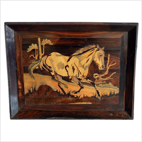 Inlaid Horse Painting- Asian Antiques, Vintage Home Decor & Chinese Furniture - FEA Home