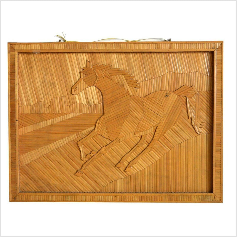 Inlay Horse Wood Wall Decor- Asian Antiques, Vintage Home Decor & Chinese Furniture - FEA Home