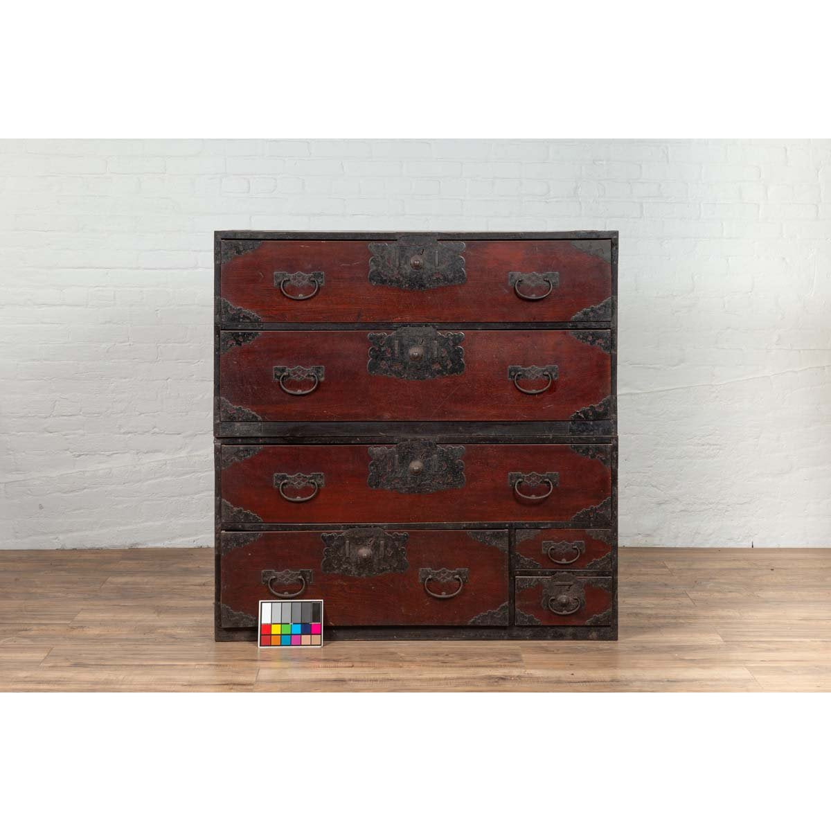 Japanese 19th Century Lacquered Sendai Clothing Tansu with Elaborate Hardware-3. Asian &amp; Chinese Furniture, Art, Antiques, Vintage Home Décor for sale at FEA Home