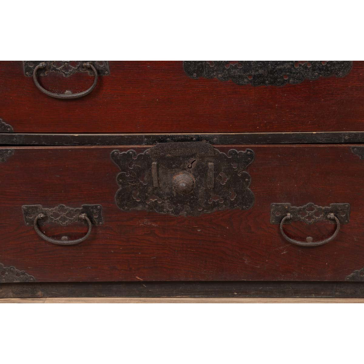 Japanese 19th Century Lacquered Sendai Clothing Tansu with Elaborate Hardware-9. Asian &amp; Chinese Furniture, Art, Antiques, Vintage Home Décor for sale at FEA Home