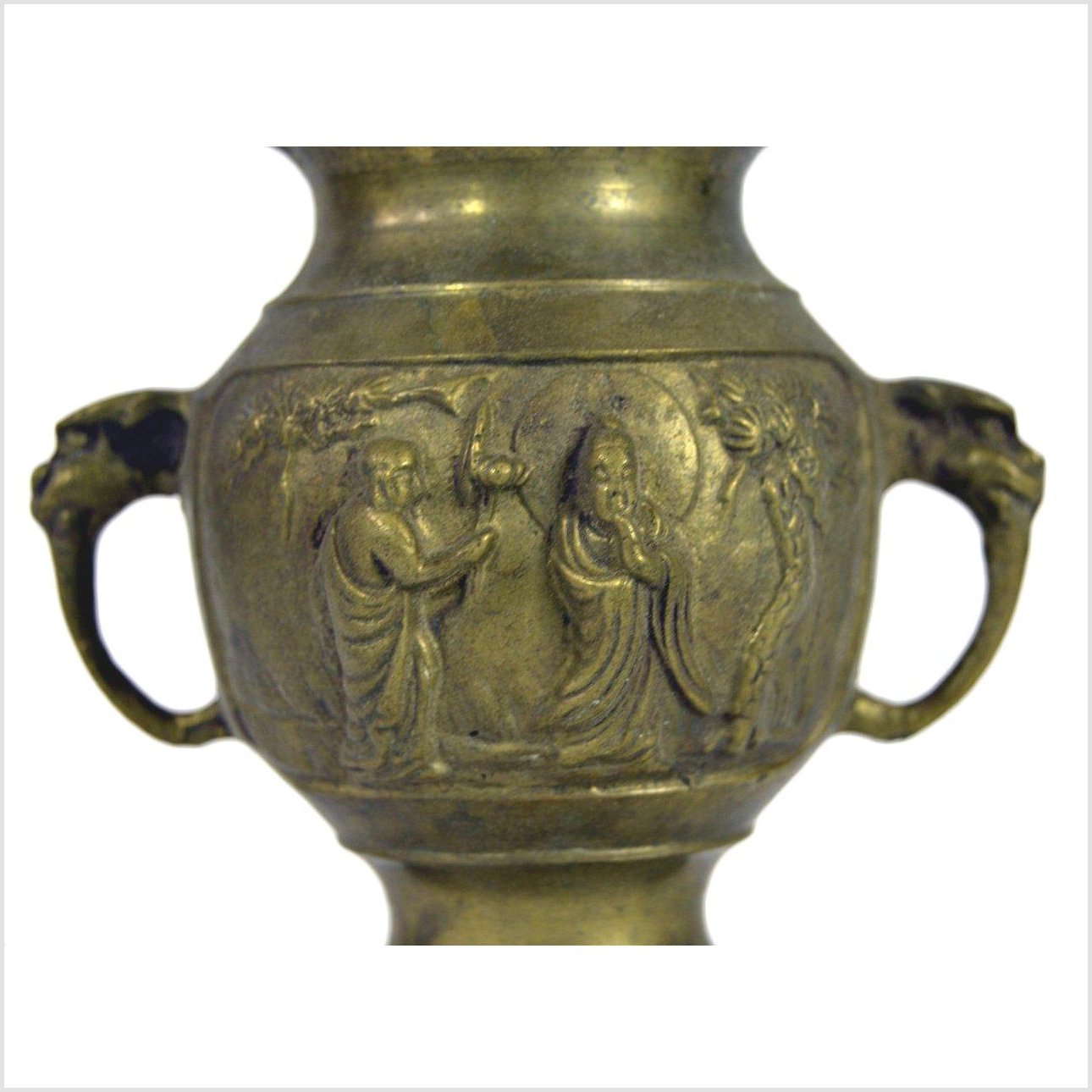 Ornate Japanese Brass Vase-7. Asian &amp; Chinese Furniture, Art, Antiques, Vintage Home Décor for sale at FEA Home