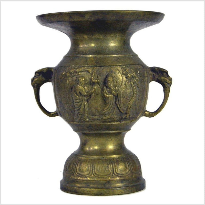 Japanese Altar Brass Ornate Vase- Asian Antiques, Vintage Home Decor & Chinese Furniture - FEA Home