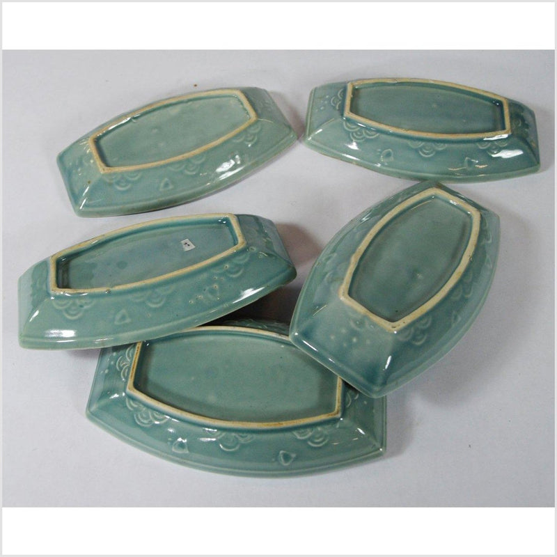 Japanese Boat Shaped Celadon Bowls-YNE886-6. Asian & Chinese Furniture, Art, Antiques, Vintage Home Décor for sale at FEA Home