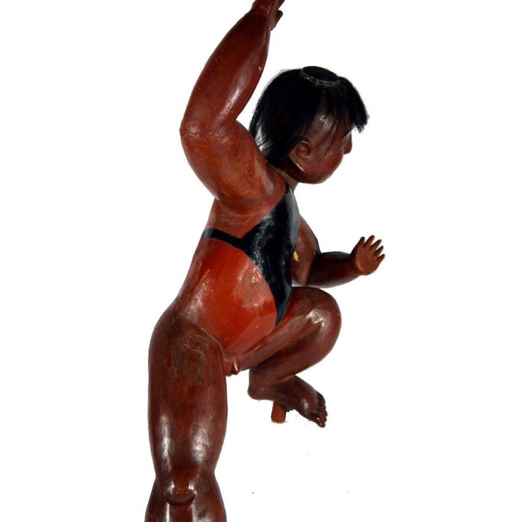 Japanese Hand Carved Lacquered Boy-11. Asian &amp; Chinese Furniture, Art, Antiques, Vintage Home Décor for sale at FEA Home