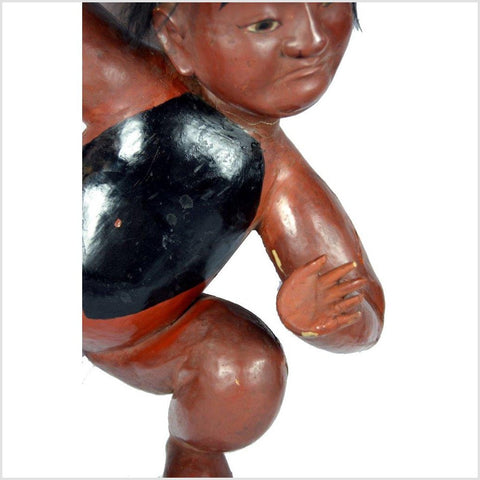 Japanese Hand Carved Lacquered Boy