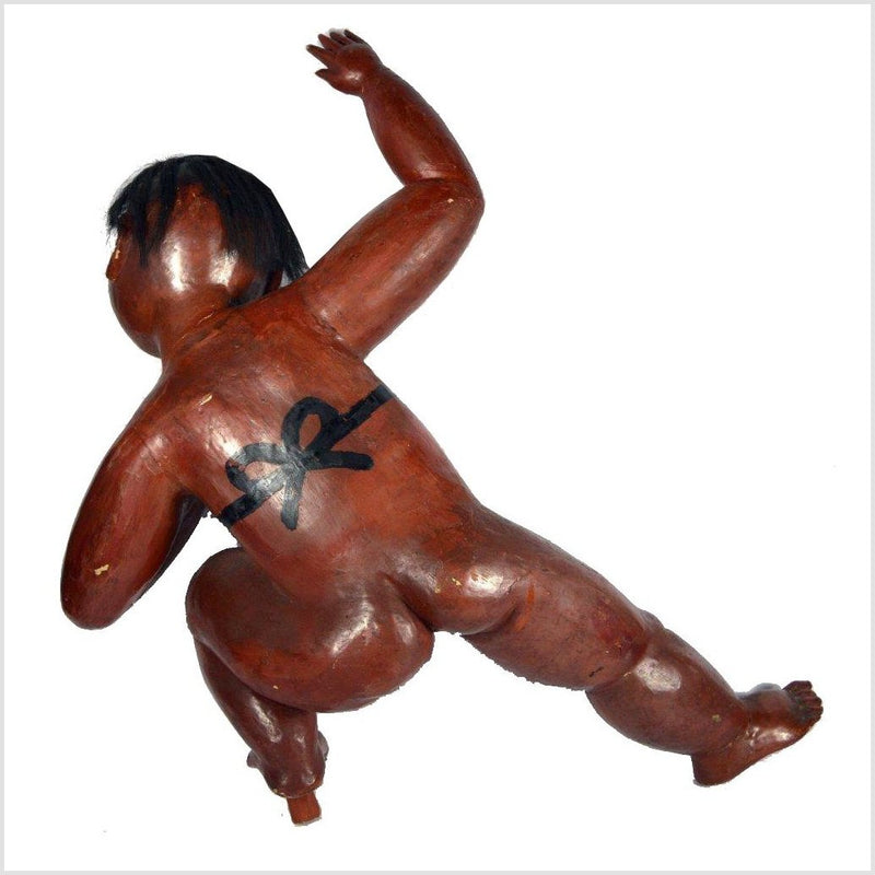 Japanese Hand Carved Lacquered Boy 