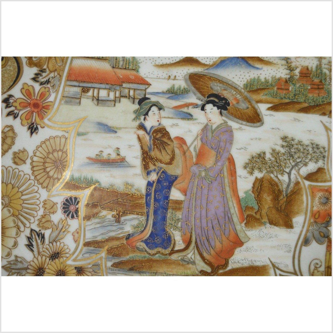 Japanese Kutani Hand Painted Porcelain Plate-2. Asian & Chinese Furniture, Art, Antiques, Vintage Home Décor for sale at FEA Home