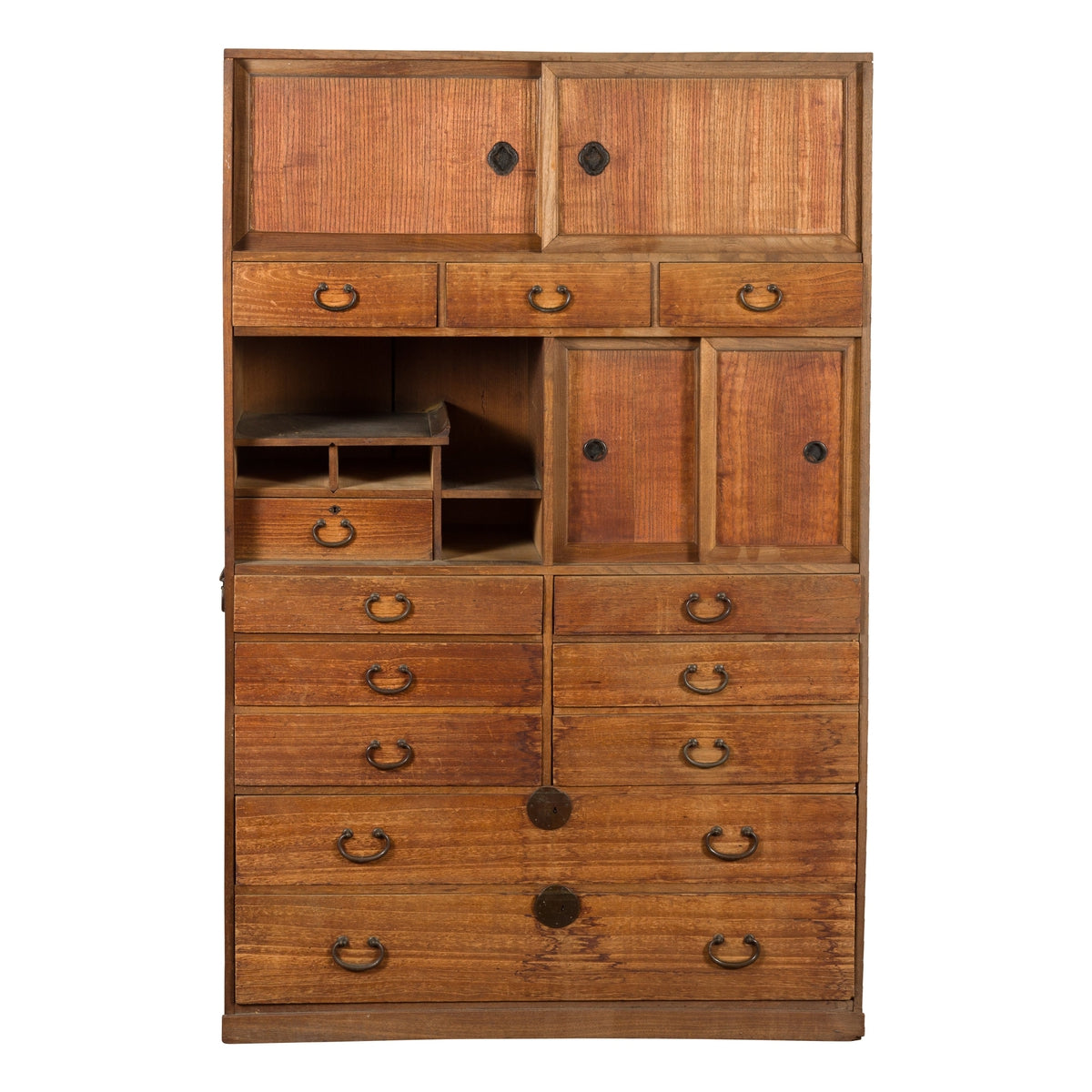 Meiji Kiri Wood Tansu Japanese Tea Cabinet-1. Asian & Chinese Furniture, Art, Antiques, Vintage Home Décor for sale at FEA Home