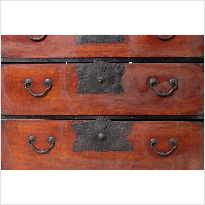 Japanese Meji Period Tansu Chest in the Sendai Dansu Style Made of Keyaki Wood-YN6113-11. Asian & Chinese Furniture, Art, Antiques, Vintage Home Décor for sale at FEA Home