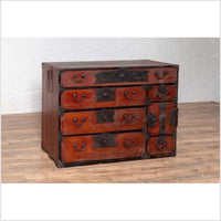 Japanese Meji Period Tansu Chest in the Sendai Dansu Style Made of Keyaki Wood