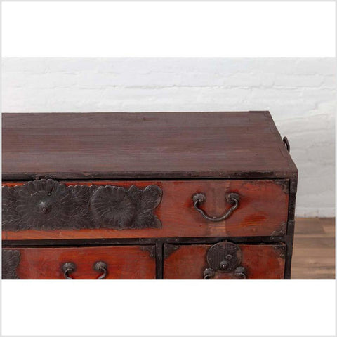 Japanese Meji Period Tansu Chest in the Sendai Dansu Style Made of Keyaki Wood-YN6113-8. Asian & Chinese Furniture, Art, Antiques, Vintage Home Décor for sale at FEA Home