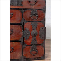 Japanese Meji Period Tansu Chest in the Sendai Dansu Style Made of Keyaki Wood