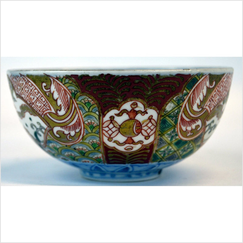Japanese Multicolor Imari Meiji Porcelain Bowl- Asian Antiques, Vintage Home Decor & Chinese Furniture - FEA Home