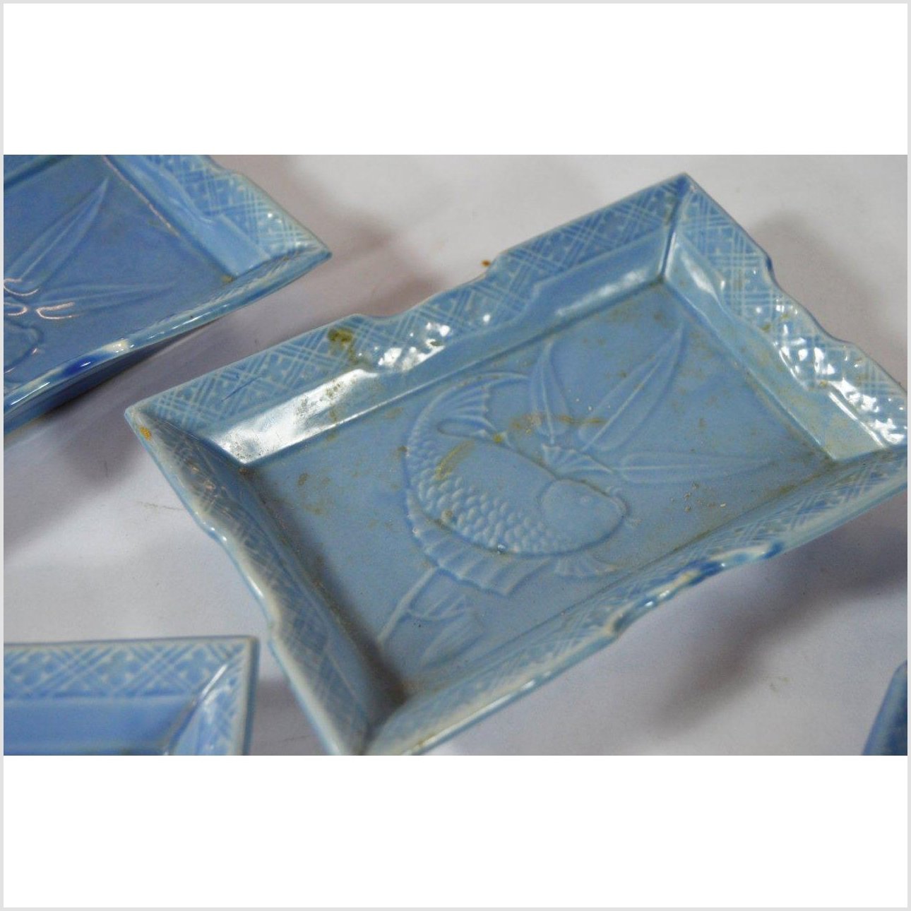 Japanese Robbins Egg Blue Celadon Serving Bowls-1. Asian & Chinese Furniture, Art, Antiques, Vintage Home Décor for sale at FEA Home