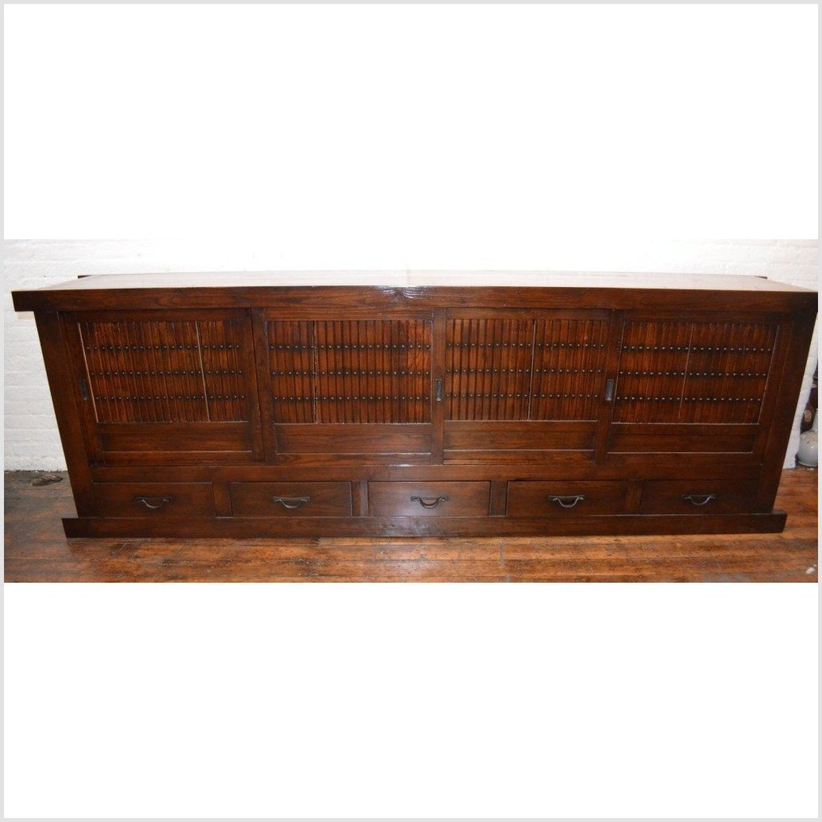 Japanese Style Elmwood Mizuya Dansu Buffet with Sliding Doors and Drawers-5. Asian &amp; Chinese Furniture, Art, Antiques, Vintage Home Décor for sale at FEA Home