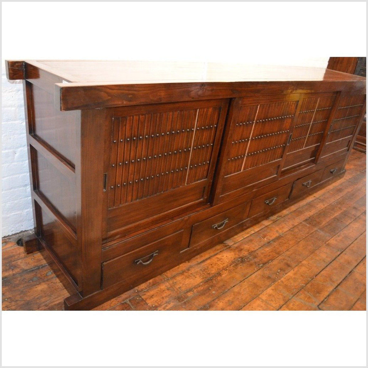 Japanese Style Elmwood Mizuya Dansu Buffet with Sliding Doors and Drawers-6. Asian &amp; Chinese Furniture, Art, Antiques, Vintage Home Décor for sale at FEA Home