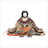 Japanese Taisho Doll with Silk Clothing and Powdered Face