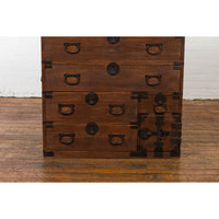 Japanese Taishō Tansu Chest in Isho-Dansu Style with Six Drawers and Safe