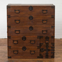 This-is-a-picture-of-a-Japanese Taishō Tansu Chest in Isho-Dansu Style with Six Drawers and Safe-image-position-2-style-YN7574-Shop-for-Vintage-and-Antique-Asian-and-Chinese-Furniture-for-sale-at-FEA Home-NYC