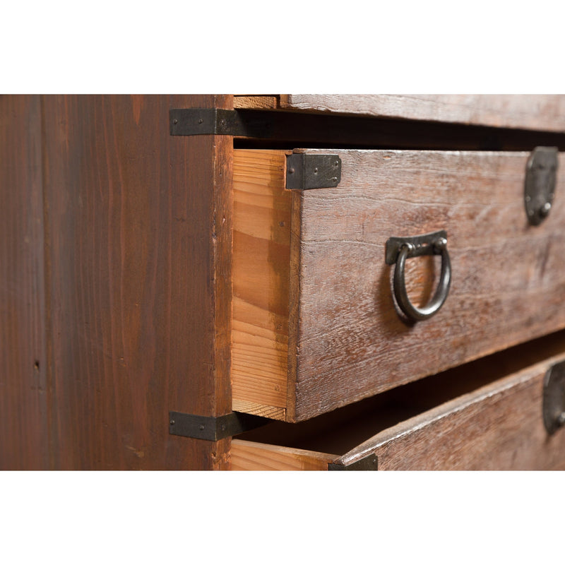 Japanese Taishō Tansu Chest in Isho-Dansu Style with Six Drawers and Safe-YN7574-4. Asian & Chinese Furniture, Art, Antiques, Vintage Home Décor for sale at FEA Home