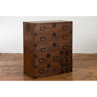 Japanese Taishō Tansu Chest in Isho-Dansu Style with Six Drawers and Safe