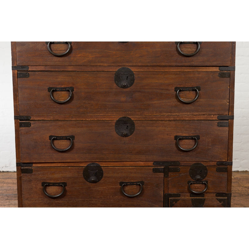 This-is-a-picture-of-a-Japanese Taishō Tansu Chest in Isho-Dansu Style with Six Drawers and Safe-image-position-8-style-YN7574-Shop-for-Vintage-and-Antique-Asian-and-Chinese-Furniture-for-sale-at-FEA Home-NYC