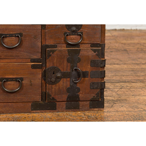 This-is-a-picture-of-a-Japanese Taishō Tansu Chest in Isho-Dansu Style with Six Drawers and Safe-image-position-9-style-YN7574-Shop-for-Vintage-and-Antique-Asian-and-Chinese-Furniture-for-sale-at-FEA Home-NYC