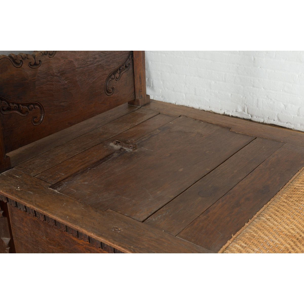 Javanese 19th Century Teak Wood Daybed with Storage and Hand Woven Rattan-15. Asian &amp; Chinese Furniture, Art, Antiques, Vintage Home Décor for sale at FEA Home