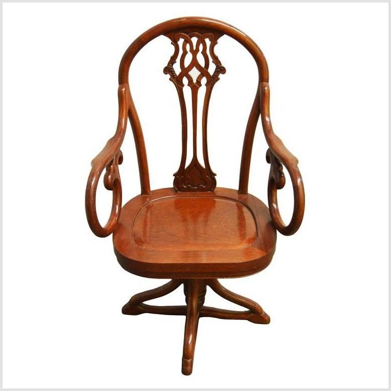 Javanese Swivel Desk Chair-2. Asian & Chinese Furniture, Art, Antiques, Vintage Home Décor for sale at FEA Home