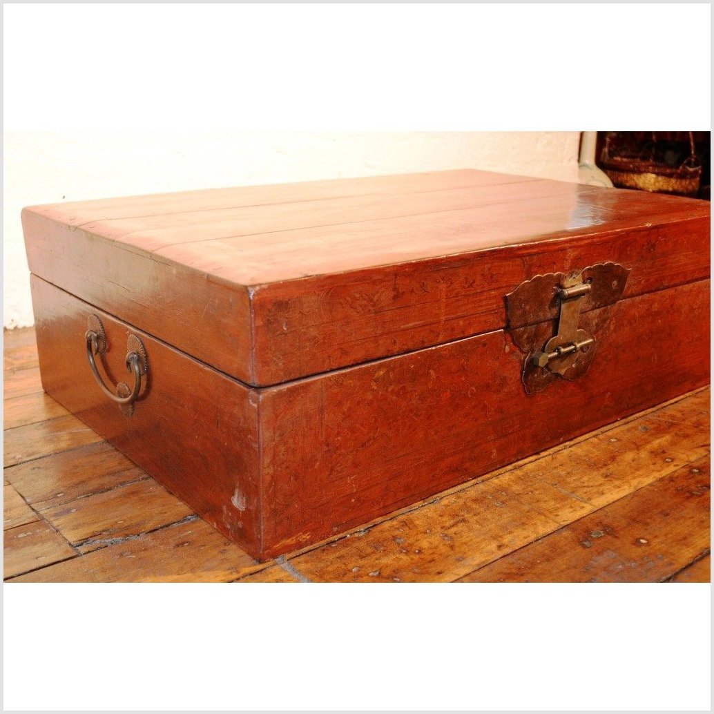 Lacquer Leather Trunk-2. Asian & Chinese Furniture, Art, Antiques, Vintage Home Décor for sale at FEA Home