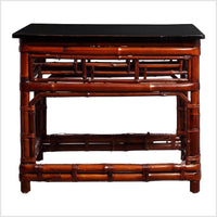 Lacquered Bamboo Coffee Table- Asian Antiques, Vintage Home Decor & Chinese Furniture - FEA Home