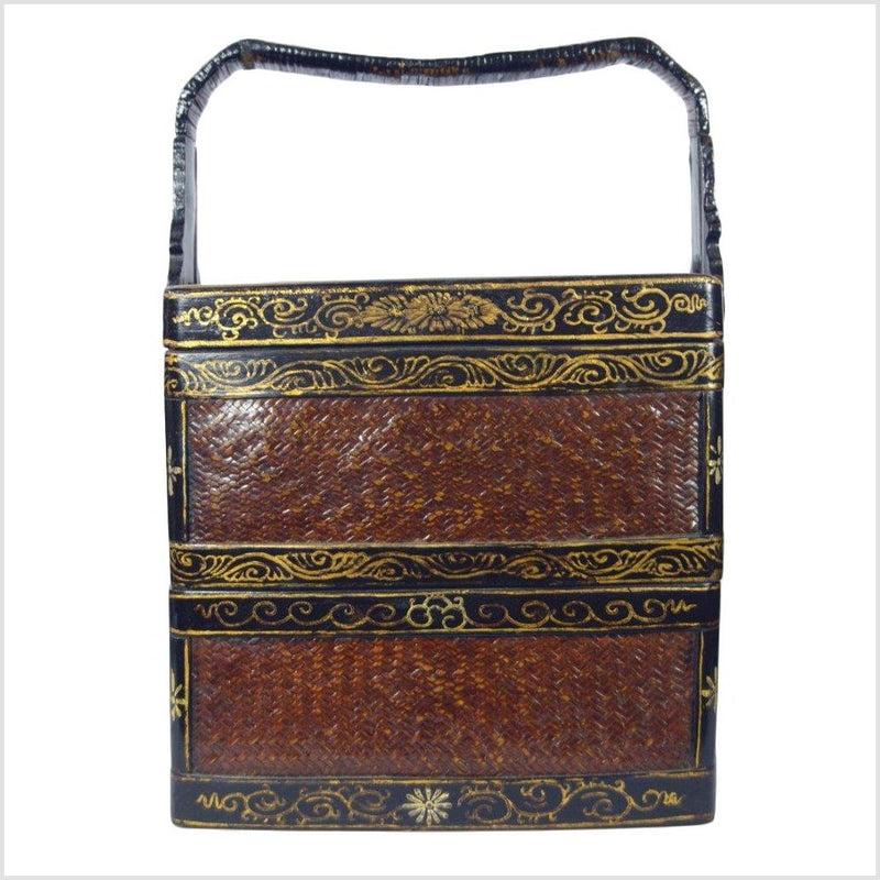 Lacquered Bamboo Wedding Basket-YNE628-2. Asian & Chinese Furniture, Art, Antiques, Vintage Home Décor for sale at FEA Home