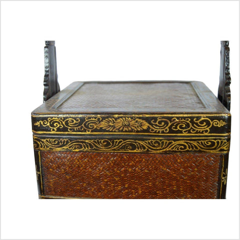 Lacquered Bamboo Wedding Basket-YNE628-3. Asian & Chinese Furniture, Art, Antiques, Vintage Home Décor for sale at FEA Home