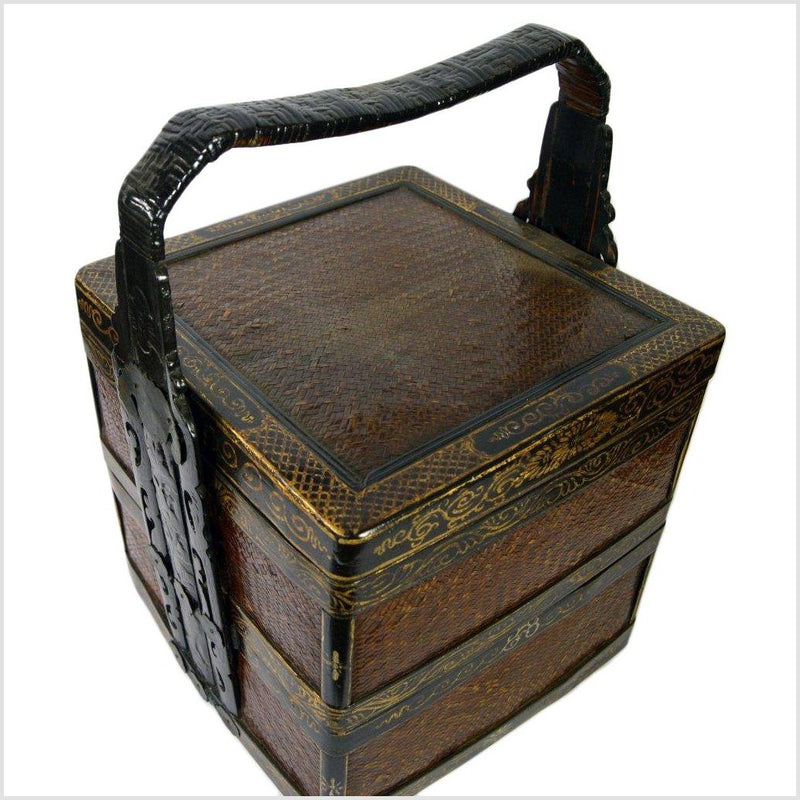 Lacquered Bamboo Wedding Basket-YNE628-7. Asian & Chinese Furniture, Art, Antiques, Vintage Home Décor for sale at FEA Home