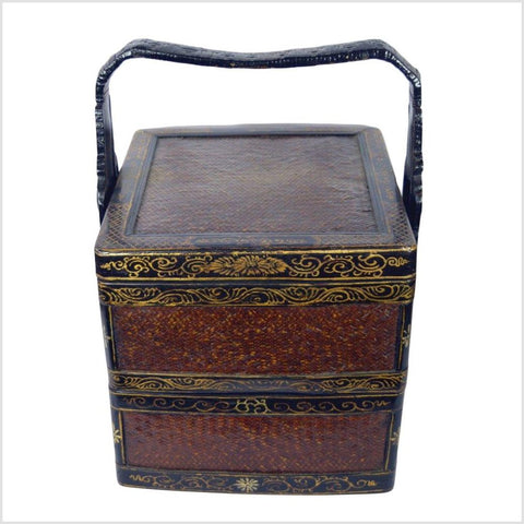 Lacquered Bamboo Wedding Basket-YNE628-1. Asian & Chinese Furniture, Art, Antiques, Vintage Home Décor for sale at FEA Home