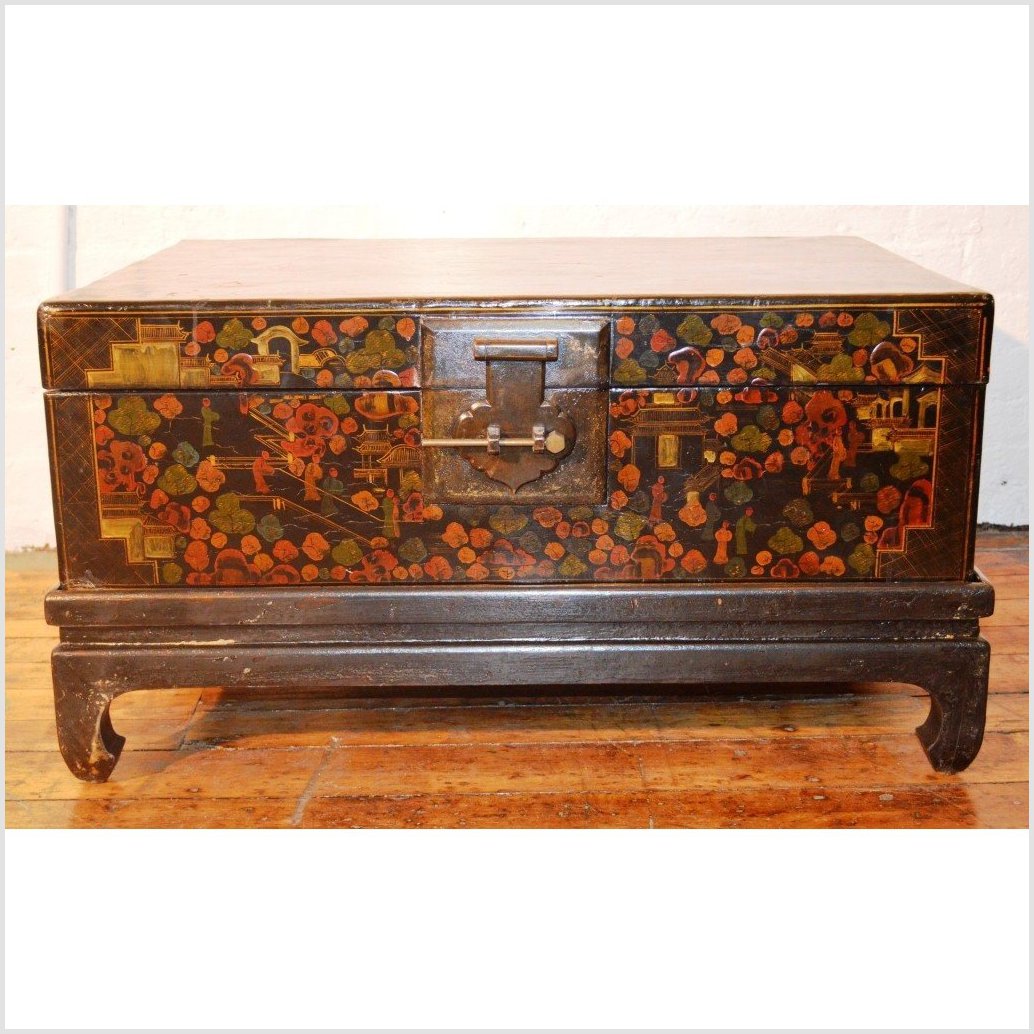 Lacquered Trunk on Stand-1. Asian & Chinese Furniture, Art, Antiques, Vintage Home Décor for sale at FEA Home