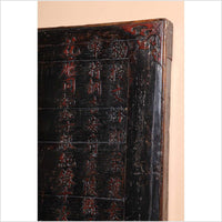 Large Antique Chinese Carved Temple Signboard with Red Painting, 19th Century