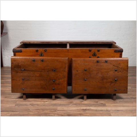 Antique oak blanket online box