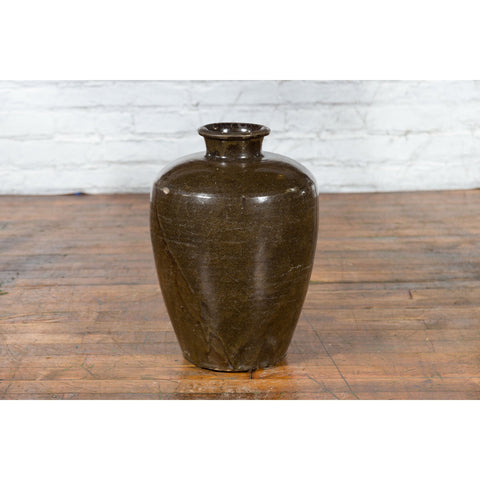 This-is-a-picture-of-a-Large Antique Thai Monochrome Glazed Storage Jar with Tapering Lines-image-position-11-style-YNE726-Shop-for-Vintage-and-Antique-Asian-and-Chinese-Furniture-for-sale-at-FEA Home-NYC