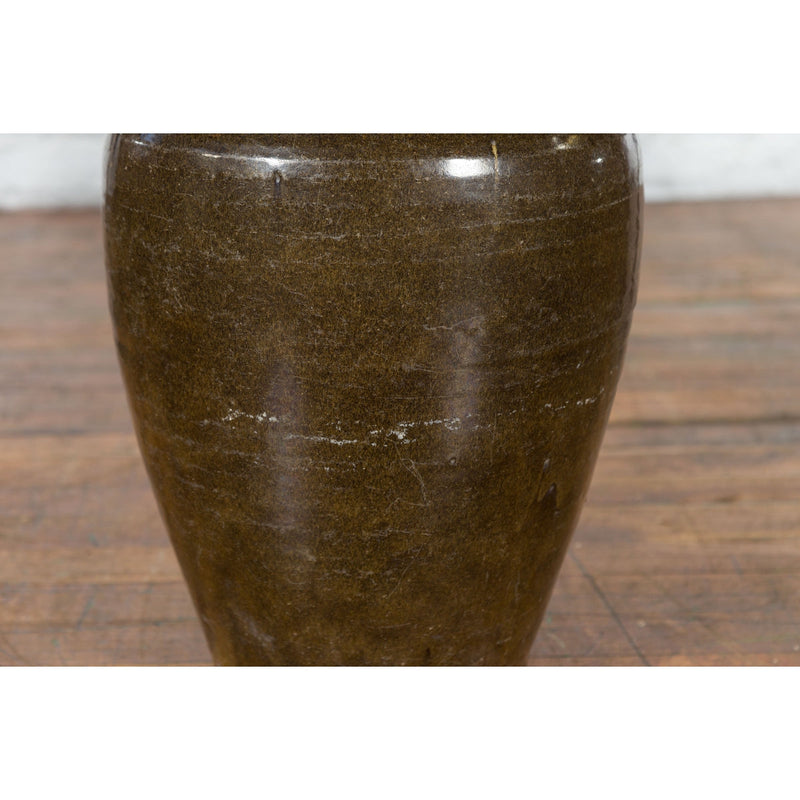 This-is-a-picture-of-a-Large Antique Thai Monochrome Glazed Storage Jar with Tapering Lines-image-position-16-style-YNE726-Shop-for-Vintage-and-Antique-Asian-and-Chinese-Furniture-for-sale-at-FEA Home-NYC