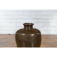 This-is-a-picture-of-a-Large Antique Thai Monochrome Glazed Storage Jar with Tapering Lines-image-position-5-style-YNE726-Shop-for-Vintage-and-Antique-Asian-and-Chinese-Furniture-for-sale-at-FEA Home-NYC