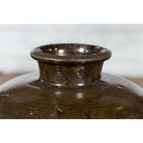 This-is-a-picture-of-a-Large Antique Thai Monochrome Glazed Storage Jar with Tapering Lines-image-position-7-style-YNE726-Shop-for-Vintage-and-Antique-Asian-and-Chinese-Furniture-for-sale-at-FEA Home-NYC
