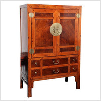 Large Burlwood Cabinet- Asian Antiques, Vintage Home Decor & Chinese Furniture - FEA Home