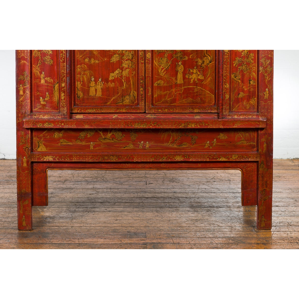 Large 19th Century Red Lacquer Armoire with Gilt Décor-17. Asian &amp; Chinese Furniture, Art, Antiques, Vintage Home Décor for sale at FEA Home