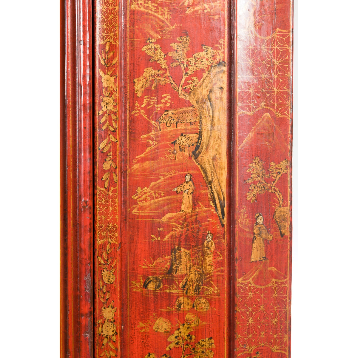 Large 19th Century Red Lacquer Armoire with Gilt Décor-18. Asian &amp; Chinese Furniture, Art, Antiques, Vintage Home Décor for sale at FEA Home