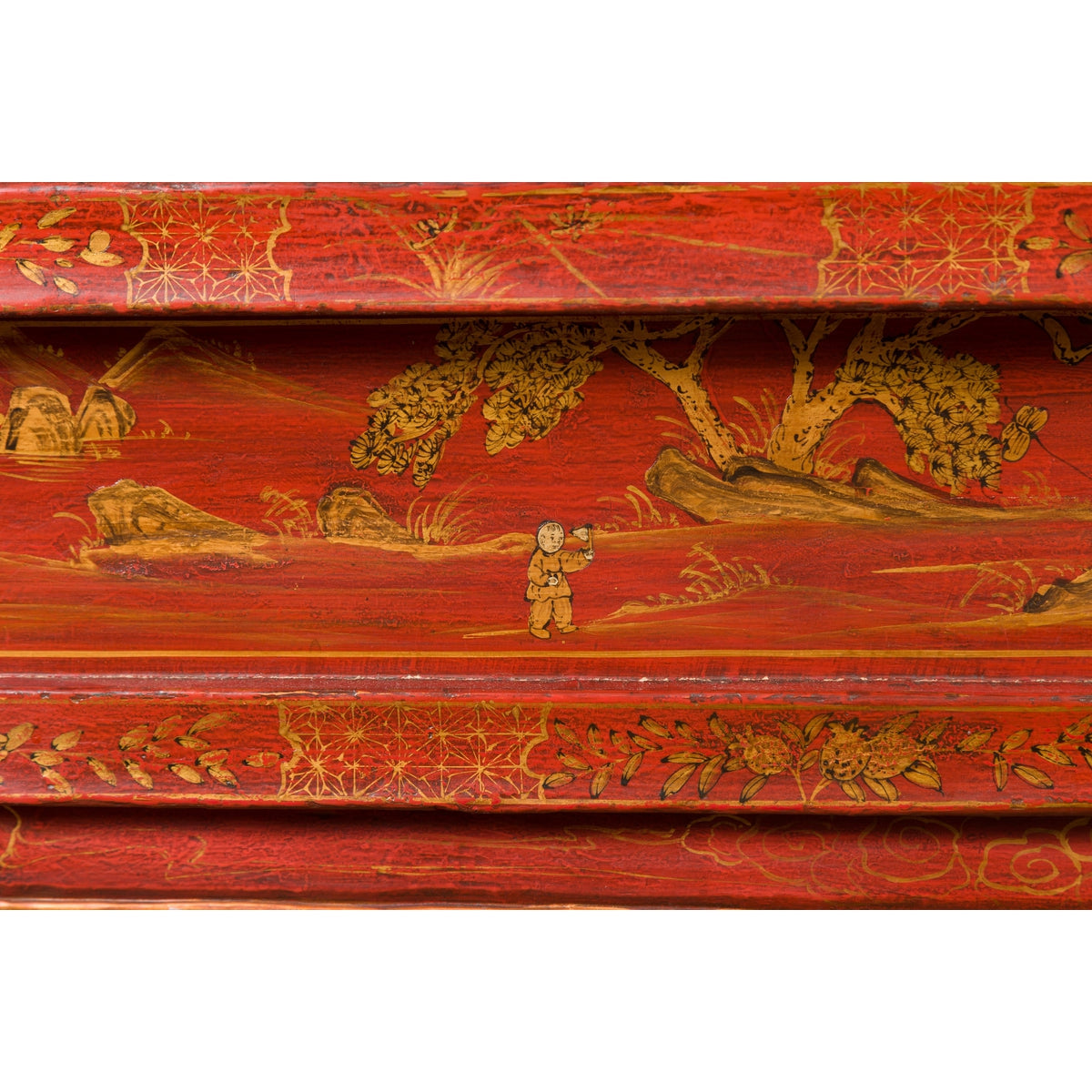Large 19th Century Red Lacquer Armoire with Gilt Décor-20. Asian &amp; Chinese Furniture, Art, Antiques, Vintage Home Décor for sale at FEA Home