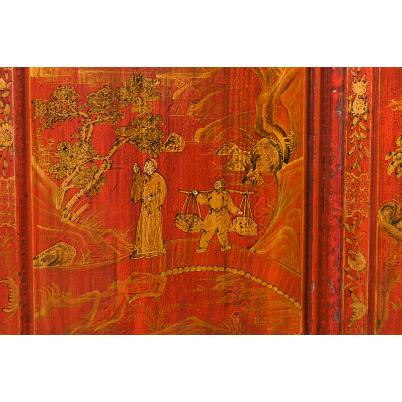 This-is-a-picture-of-a-Large Chinese Qing Dynasty 19th Century Red Lacquer Armoire with Gilt Décor-image-position-8-style-YN2649-Shop-for-Vintage-and-Antique-Asian-and-Chinese-Furniture-for-sale-at-FEA Home-NYC