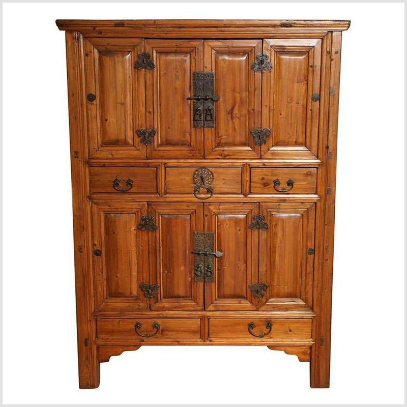 Large Late 19th Century Pine Cabinet With Original Butterfly Hardware From China- Asian Antiques, Vintage Home Decor & Chinese Furniture - FEA Home
