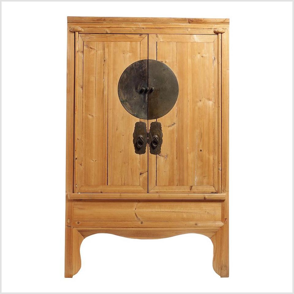 Large Natural Finish Chinese Armoire-1. Asian & Chinese Furniture, Art, Antiques, Vintage Home Décor for sale at FEA Home