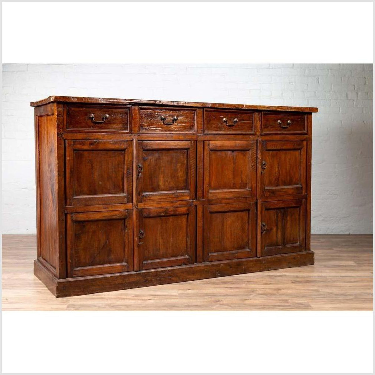 Large Teak Cabinet from Java, with Four Drawers and Four Sets of Double Doors-13. Asian &amp; Chinese Furniture, Art, Antiques, Vintage Home Décor for sale at FEA Home